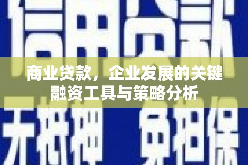 苏澳商业贷款，企业发展的关键融资工具与策略分析