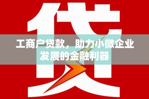 苏澳工商户贷款，助力小微企业发展的金融利器