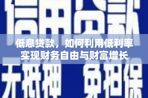 苏澳低息贷款，如何利用低利率实现财务自由与财富增长